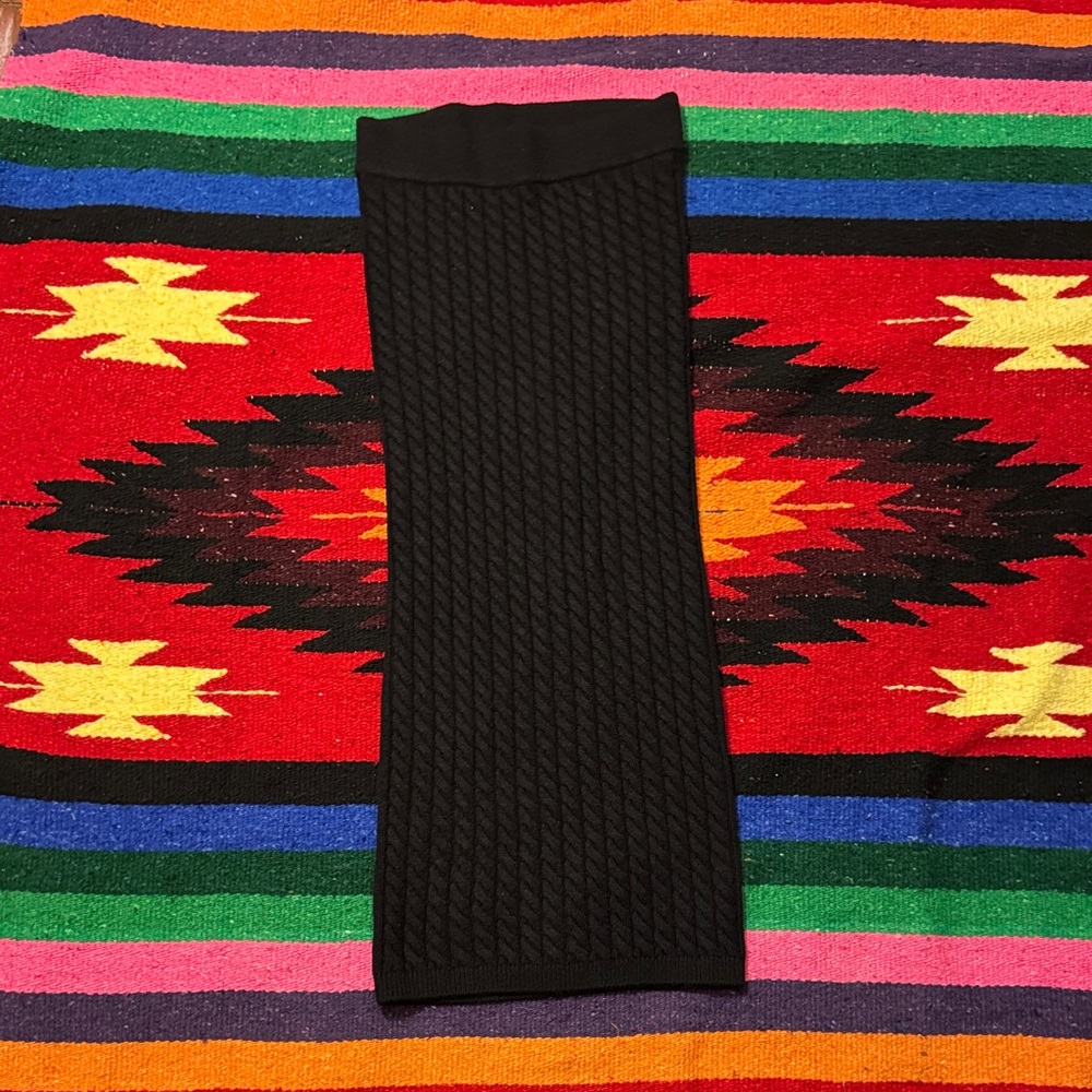 Cable Knit Black midi skirt
